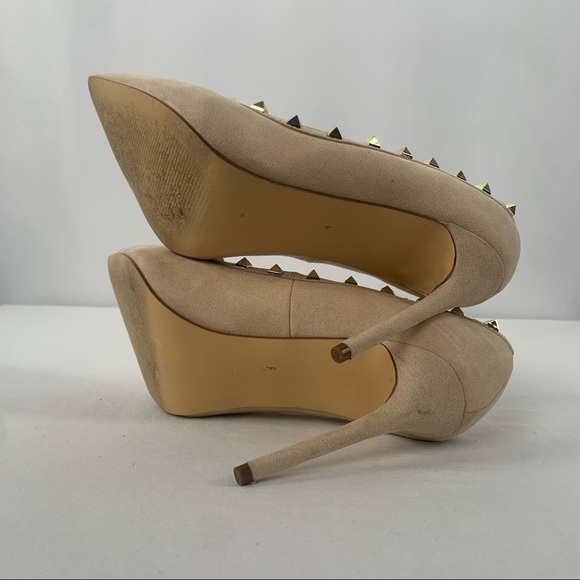 Lulus Vydia Suede Studded Pumps in Nude Size 8 - Picture 8 of 10
